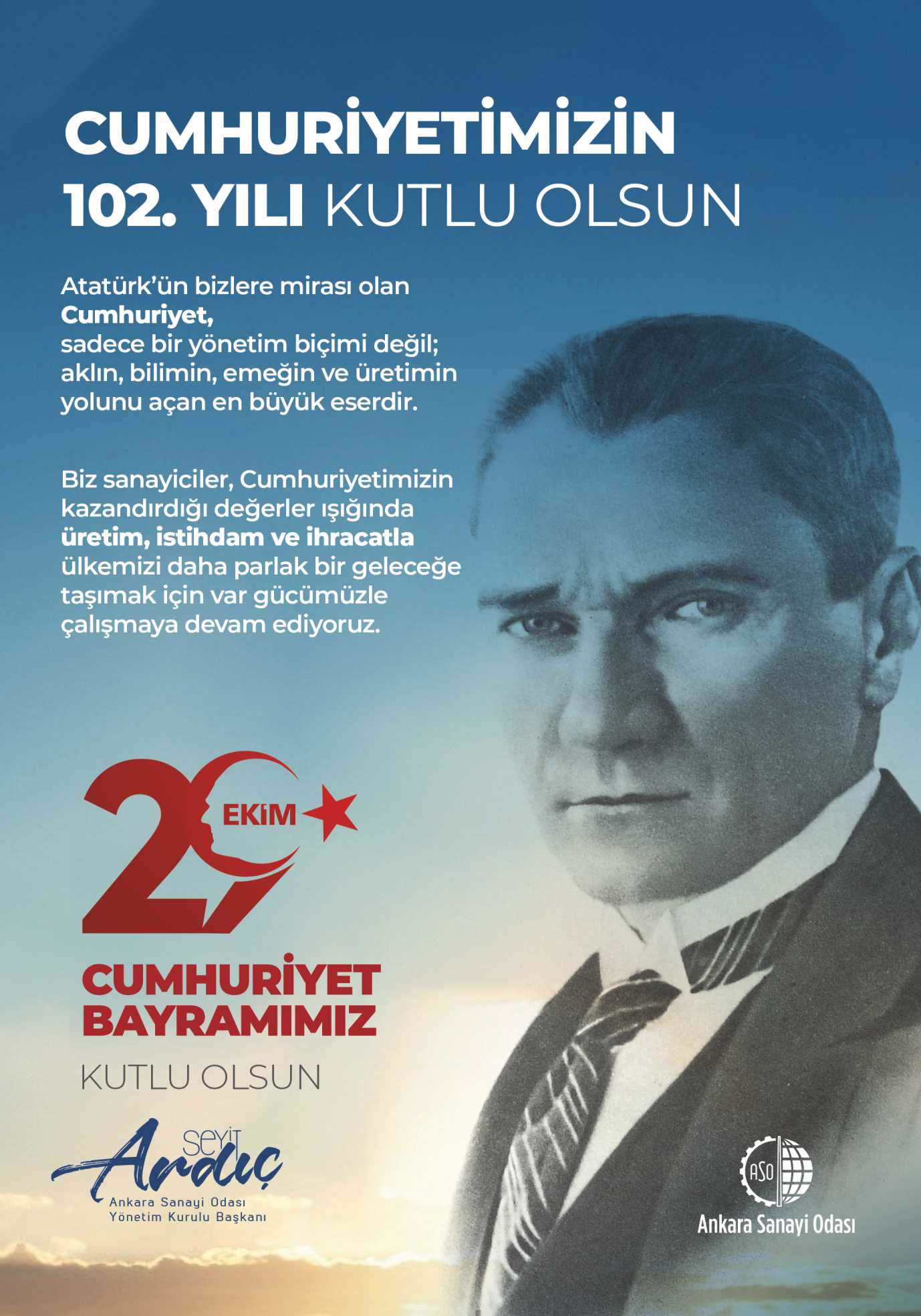 Ankara Sanayi Odası 29 Ekim ilanı