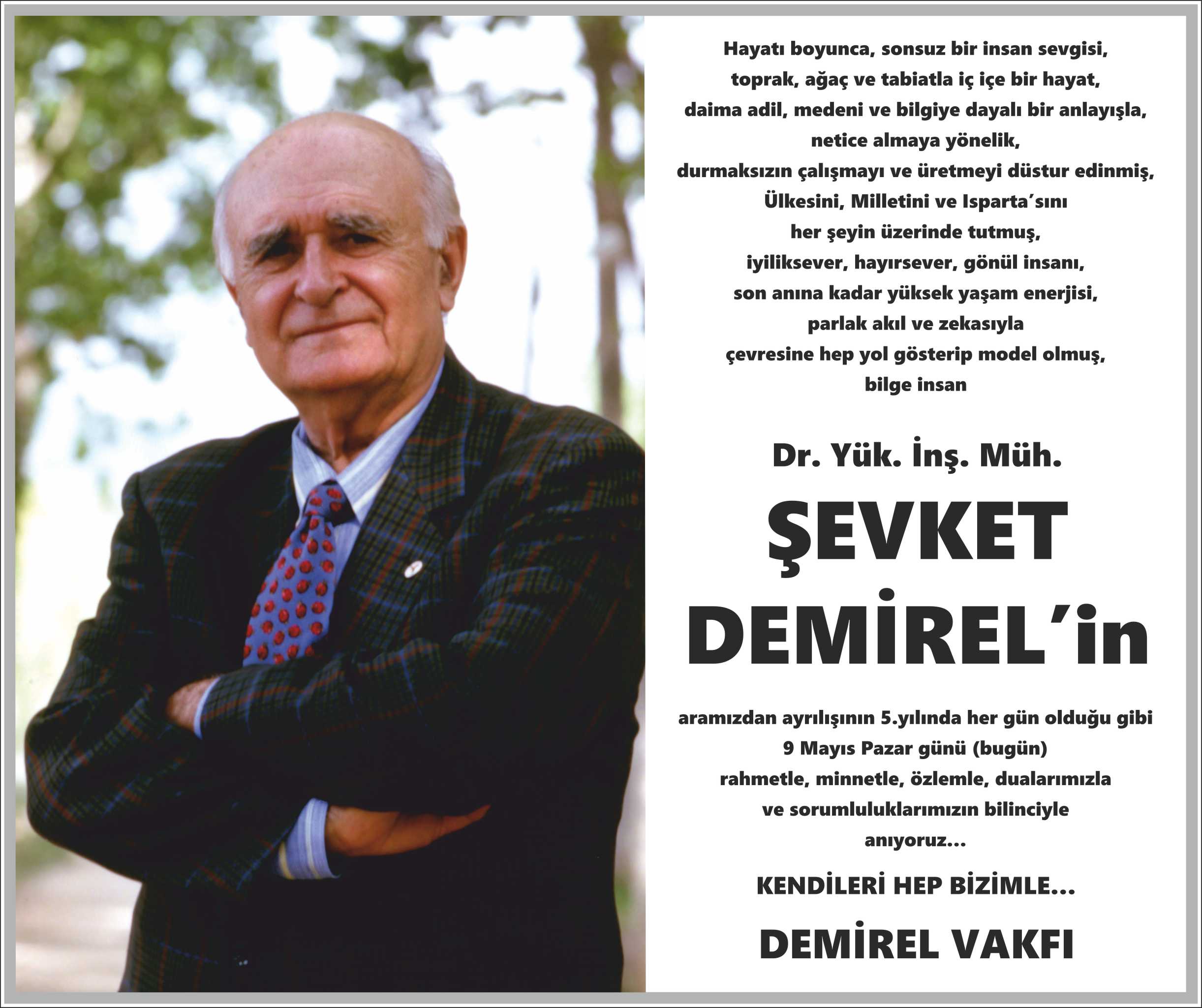 Şevket Demirel anma ilanı